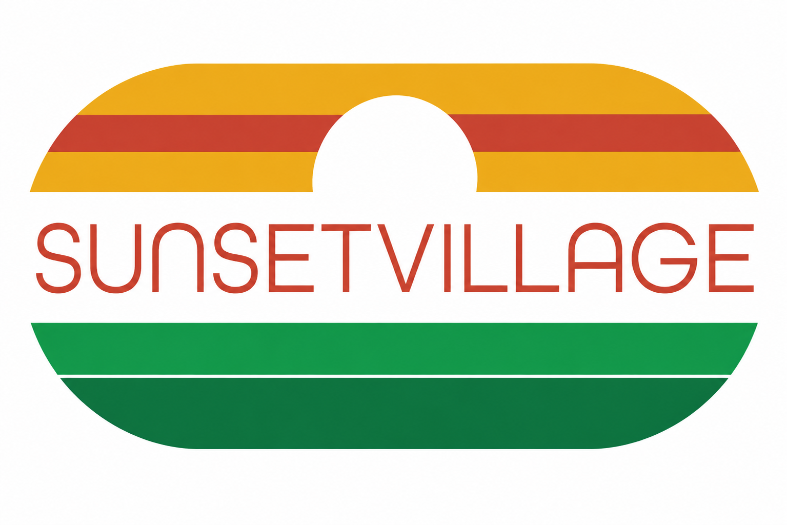The image is a logo for Sunset Village.